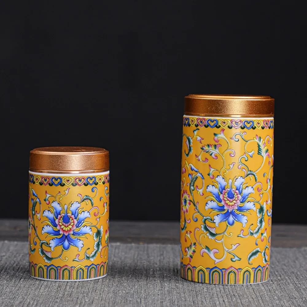 Storage Can Ceramic Empty Tea Tin Can Mini Portable Tea Canister Chinese Style Versatile Tea Packaging Box Green Black Tea