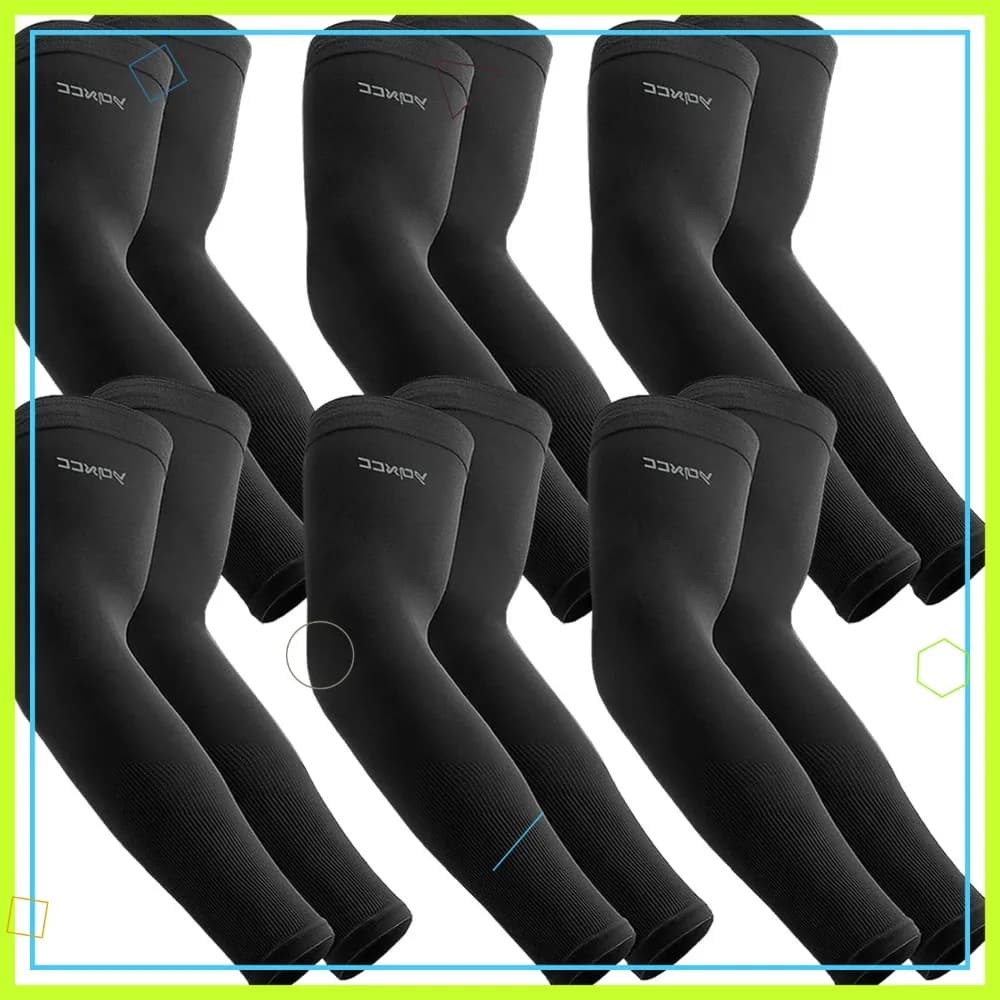 6 paia di maniche protettive per le braccia | Protezione solare UV rinfrescante | Abbigliamento Sportivo Compressivo per Uomo e Donna