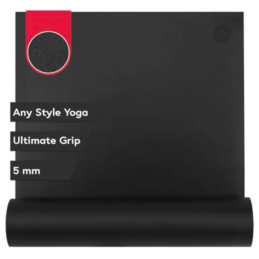 Tappetino Yoga GRP Adapt 71 - 5mm con Presa Ottimale, Resistente al Sudore, Adatto a Ogni Stile di Yoga, 71 x 24 Pollici