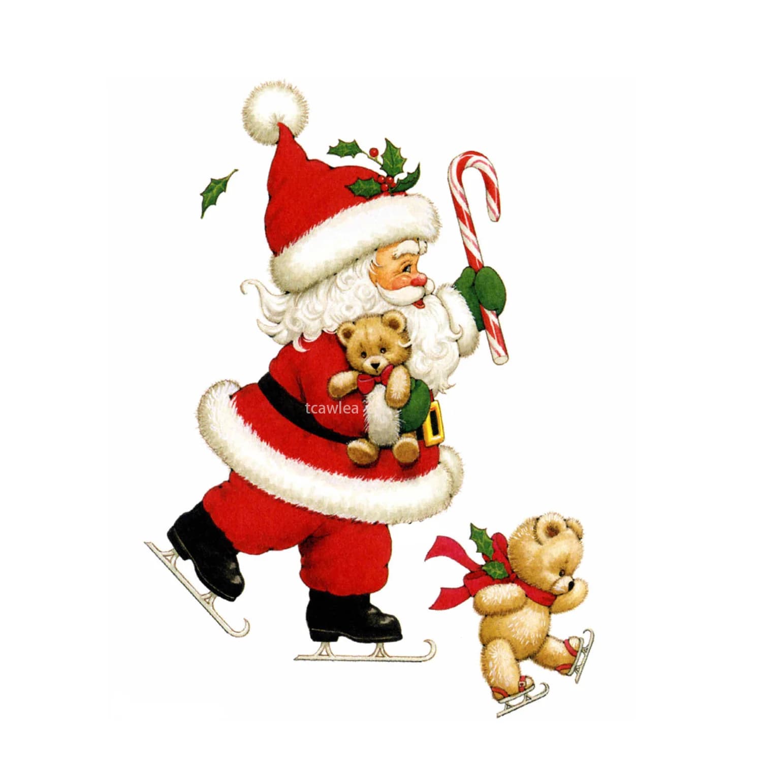 Fustelle per taglio di Babbo Natale su pattini, stampo in metallo a forma di orsetto giocattolo natalizio per scrapbooking e goffratura