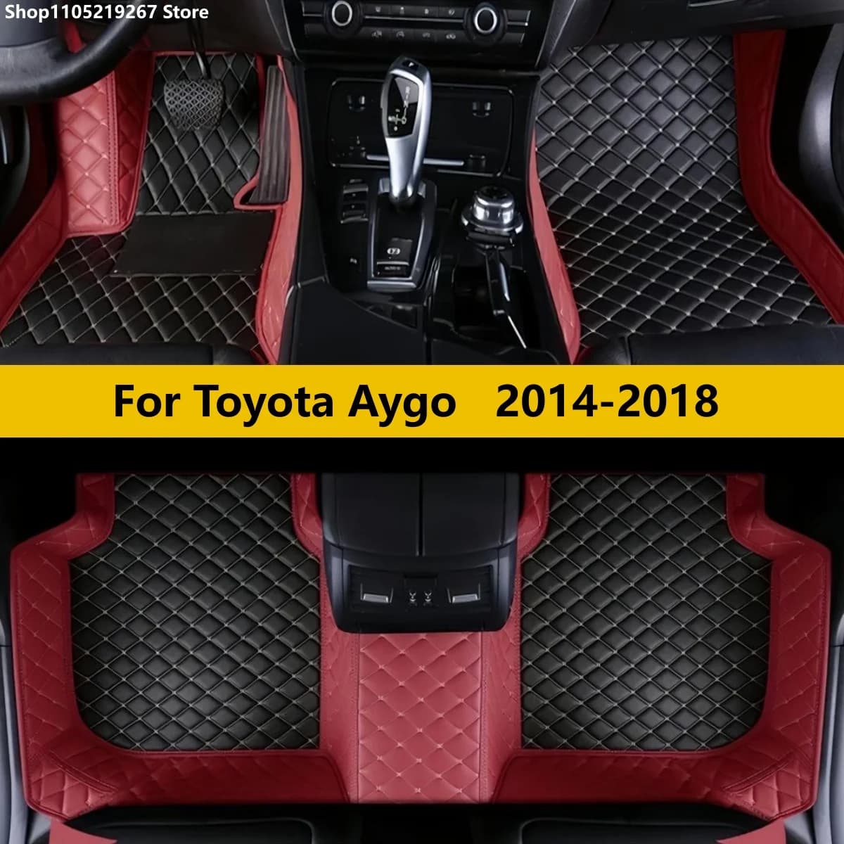 Tappetini per auto adatti per Toyota Aygo 2014 2015 2016 2017 2018 Tappetini per auto Accessori interni auto impermeabili