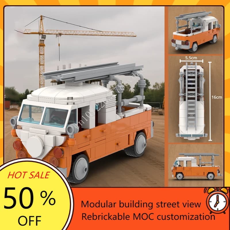 292 pezzi MOC City Transportation VW T1 – Edizione di costruzione Modello Puzzle personalizzato Fai da te Educazione creativa Assemblaggio Puzzle Giocattoli Regalo