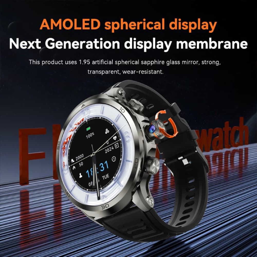 4G Video Call Smart Watches Women Men AMOLED Screen Rotating Camera GPS Wifi Sports Sim Card Smartwatch Heart Rate Health