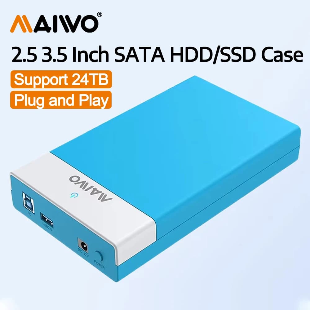 MAIWO Custodia per HDD SSD da 3,5 2,5 pollici SATA III / II / I a 24 TB Adattatore USB 3.0 Docking station per disco rigido esterno per PC