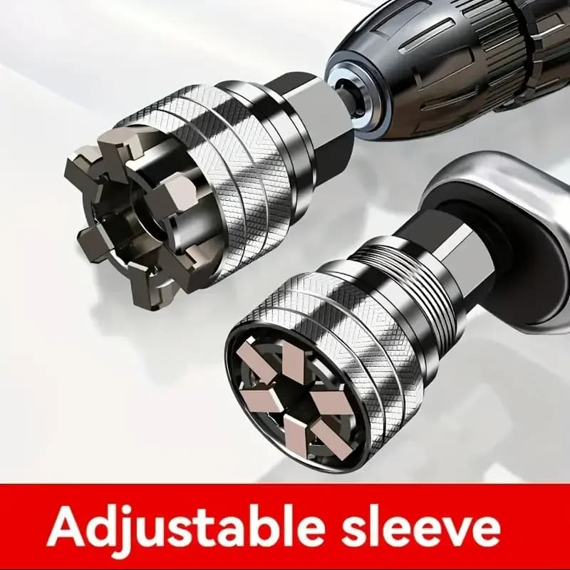 Set chiavi a bussola regolabili: struttura metallica durevole, superficie verniciata, utensili industriali, efficiente smontaggio di viti e dadi