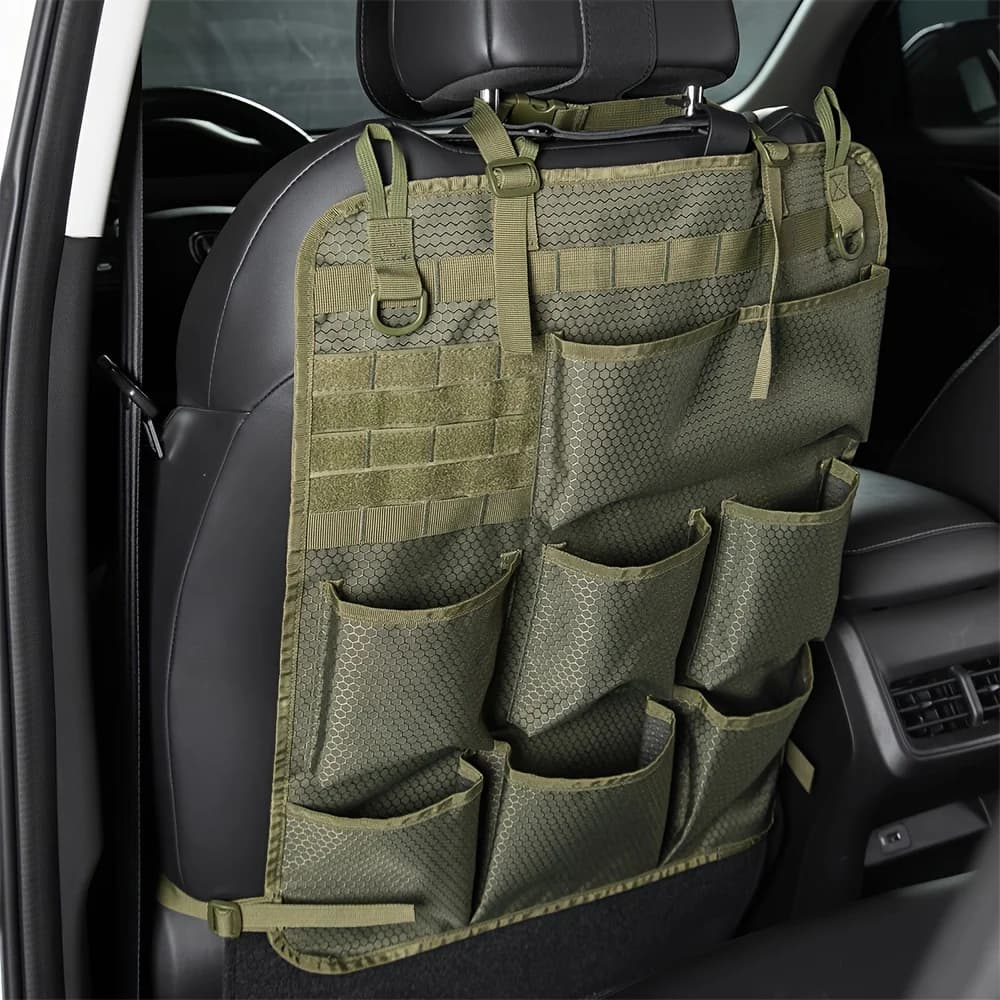 Borsa portaoggetti tattica mimetica da appendere al schienale del sedile auto, organizer per interni, salvaspazio per veicoli
