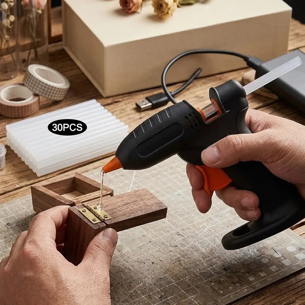 Pistola per colla a caldo senza fili ricaricabile, mini pistola per colla a caldo portatile e leggera, strumento di riscaldamento a flusso uniforme per fai da te, artigianato, confezionamento regali, decorazioni natalizie, riparazioni domestiche quotidiane, spedizione rapida gratuita dagli Stati Uniti