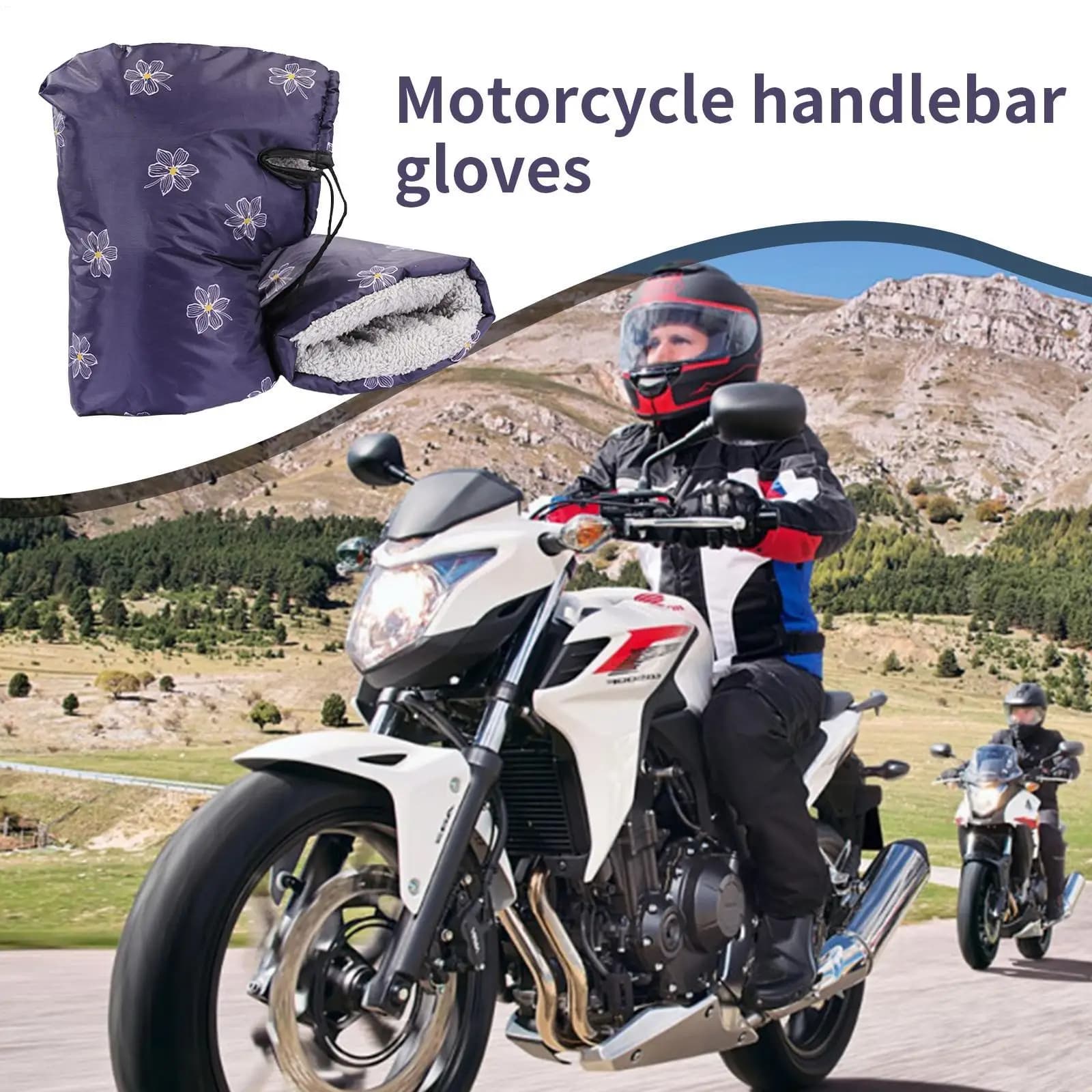 Hot Cycling Handlebar Gloves Winter Hot Motorcycle Cover Cover Bike Handle Covers with Reflective Coating