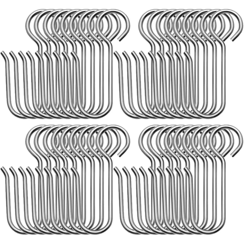 Ganci per binario per tende a forma di S da 20 pezzi Drappo per soffitto Gancio per tende in metallo Pin Comodo gancio per pieghe a pizzico Appendiabiti per tende da doccia