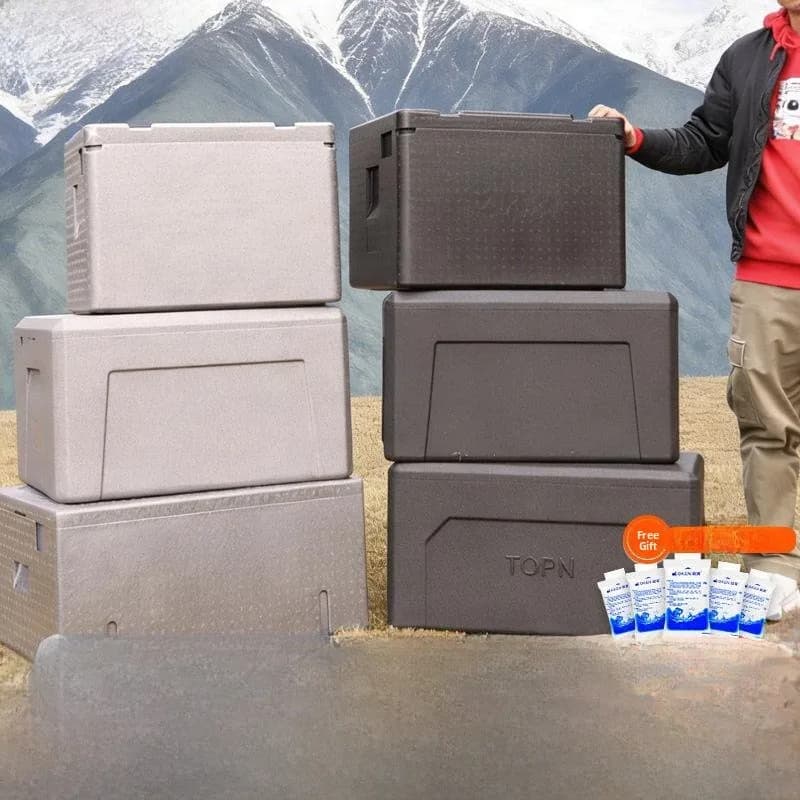 Food Grade EPP Insulated Cooler Box Outdoor Camping Picnic BBQ Thermal Storage Container Handheld Style Commercial Stall