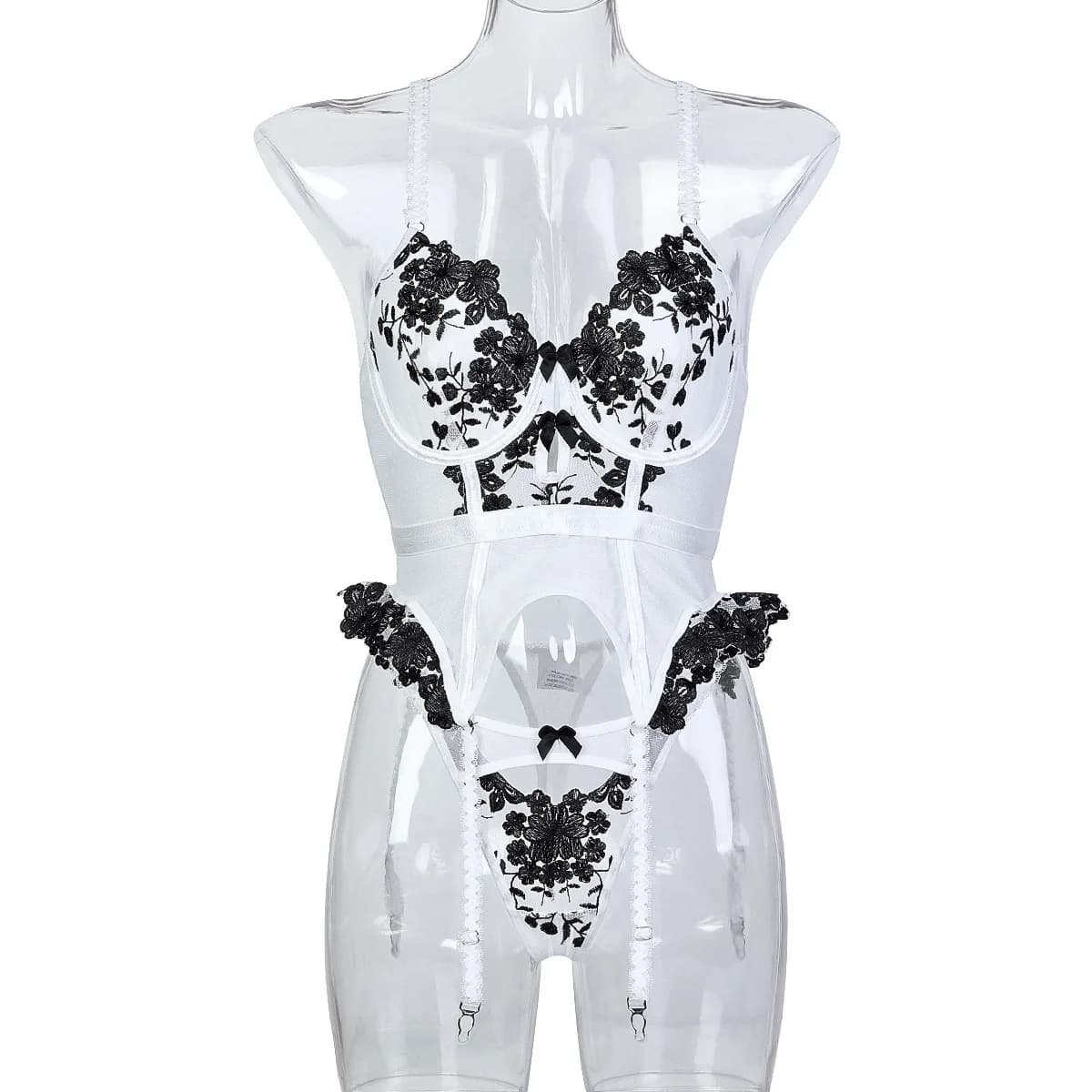Women's Sexy Lingerie Set Women's Underwear Romantic Lace Bra Attractive Garter Ribbon Onlyfans Dresses Erotic lingerie