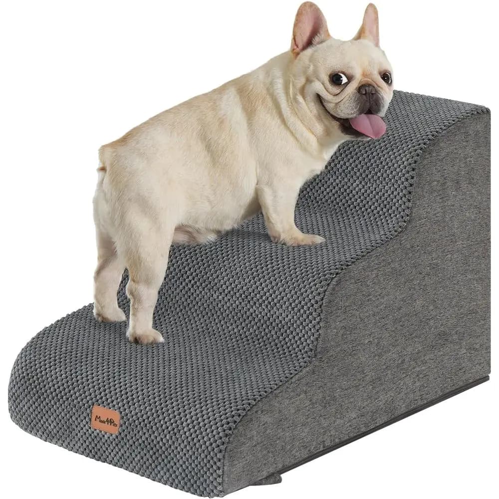 Dog Stairs for Small Dogs 15.7 H, 3-Step Pet Steps or Bed Couch Sofa and Chair, 35D Foam Pet Steps for Small Dogs and Cats, Non-