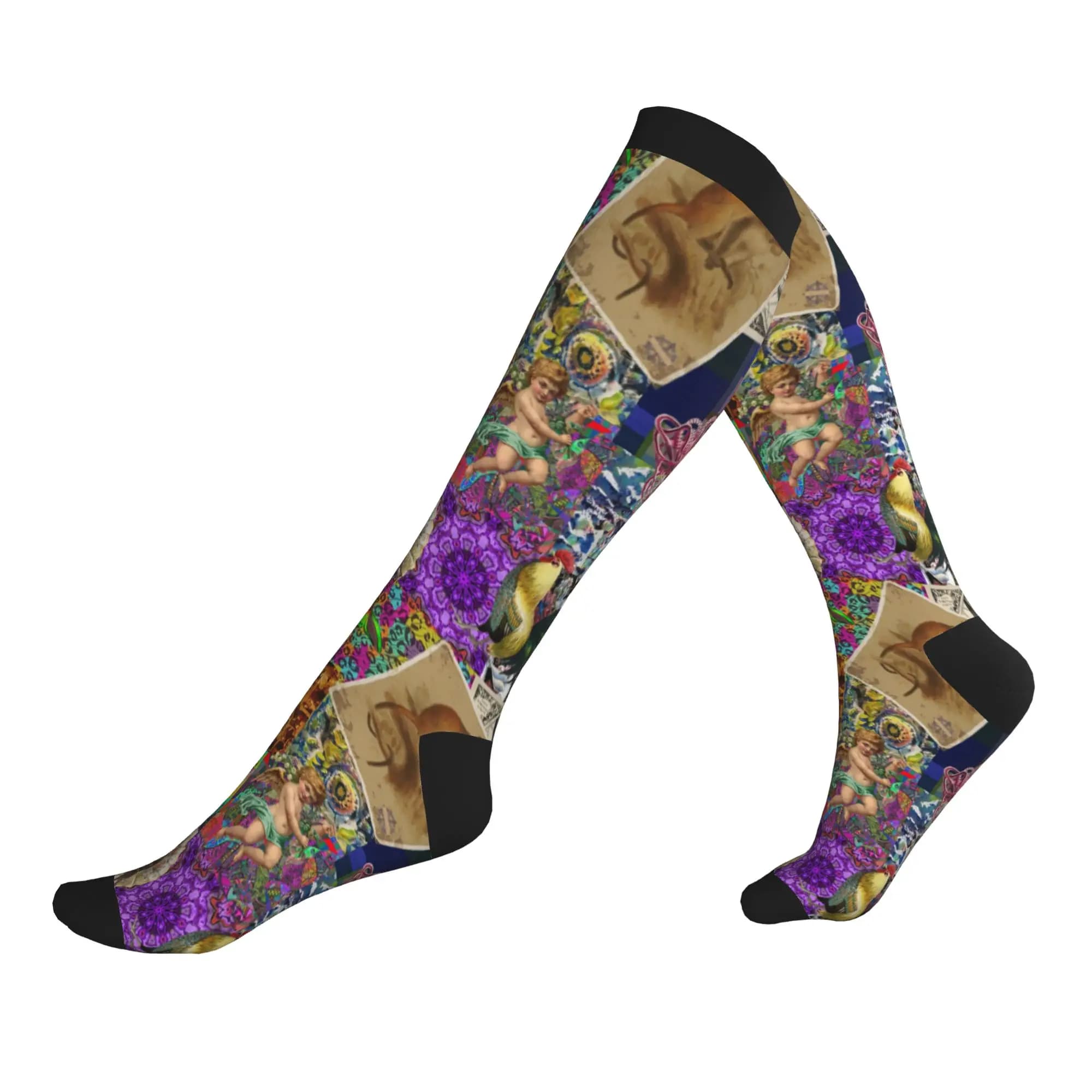 Victorian Angel Love Men Women Sports Compression Socks Unisex Funny 3D Print Renaissance Art Dress Socks