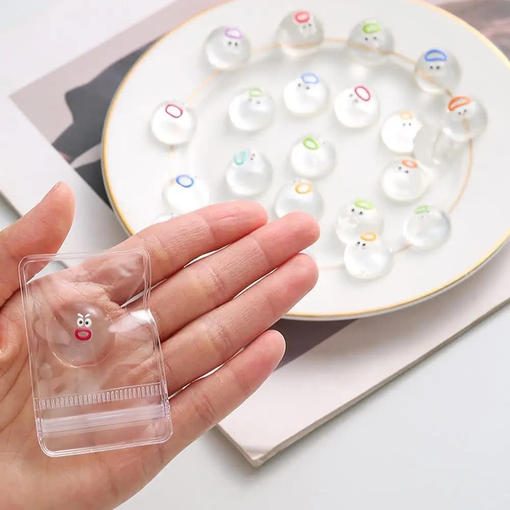 Nuova Mini Bambola Trasparente a Forma di Cartone Animato, Antistress, Morbida, Adesiva, Divertente e Carina
