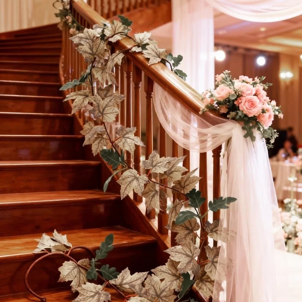 2 Meters Artificial Maple Leaf Garland Hanging Vine DIY Craft Fall Foliage Garland Floral Plants Flexible Fall Atmosphere Prop