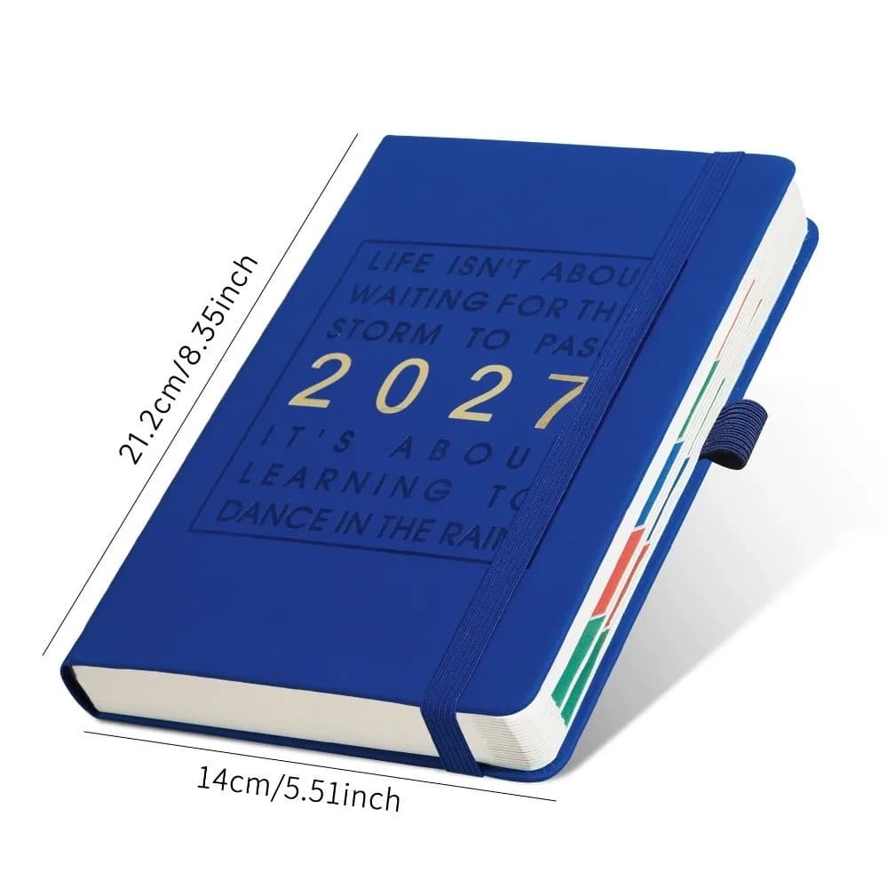 Nuovo Agenda A5 2027 in Inglese, Manuale di Efficienza, Quaderno con Calendario, Pianificatore 365 Giorni, Forniture per Scuola e Ufficio