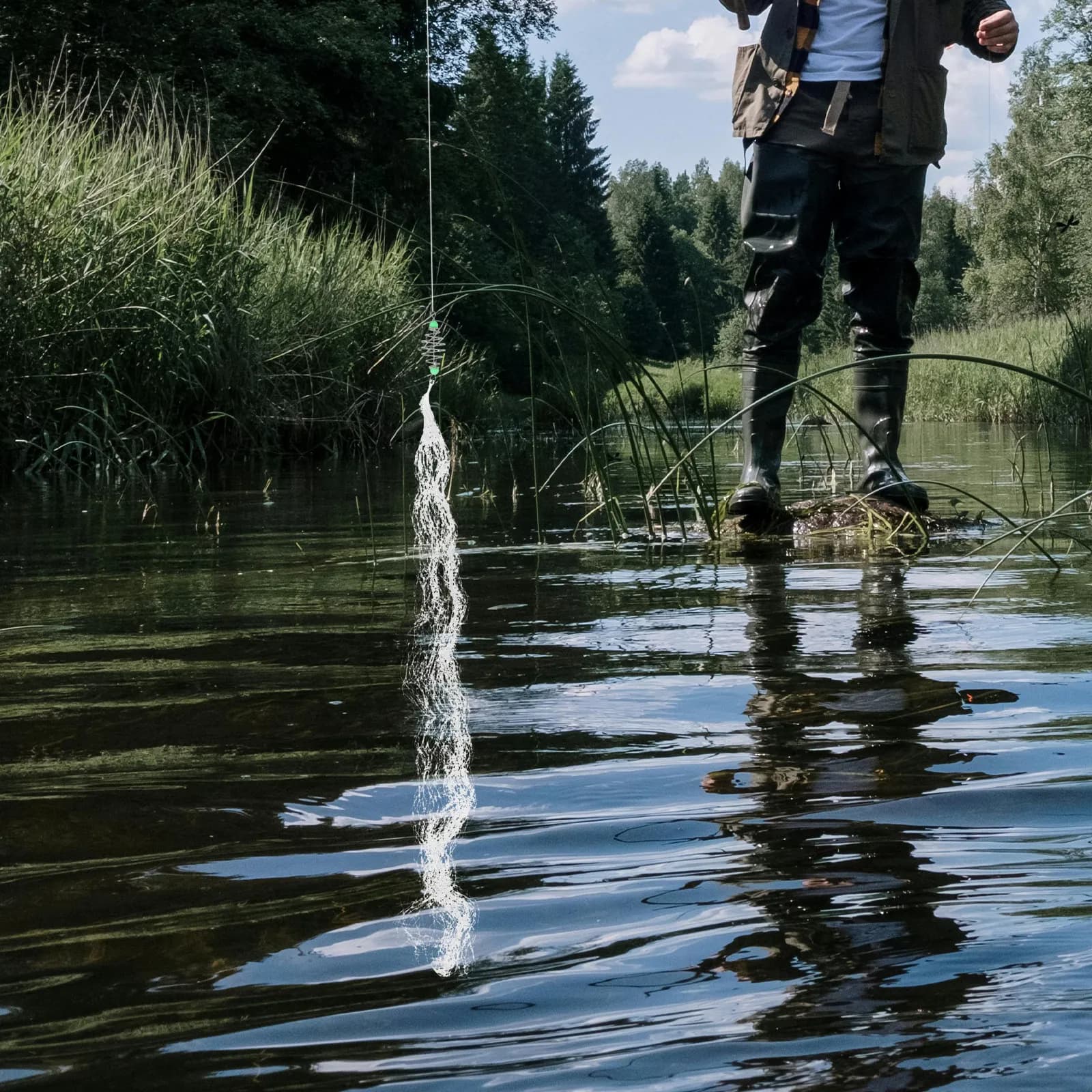 Rete da Pesca a 11 Maglie, Ricambio per Canna da Pesca, Trappola per Esche, Metodo Tradizionale Potenziato, Strumento Semplice ed Efficace