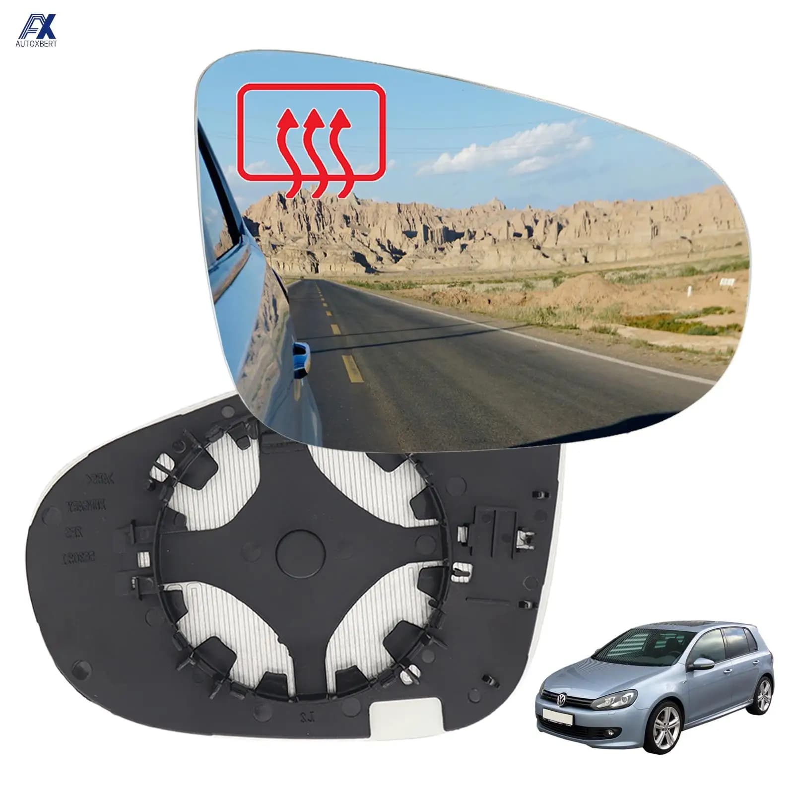 Per VW Golf GTI 6 MK6 2009-2012 Auto Sinistra Destra Retrovisore Laterale Ala Specchio di Vetro Riscaldato Durevole Parte Esterna Grandangolare vista posteriore