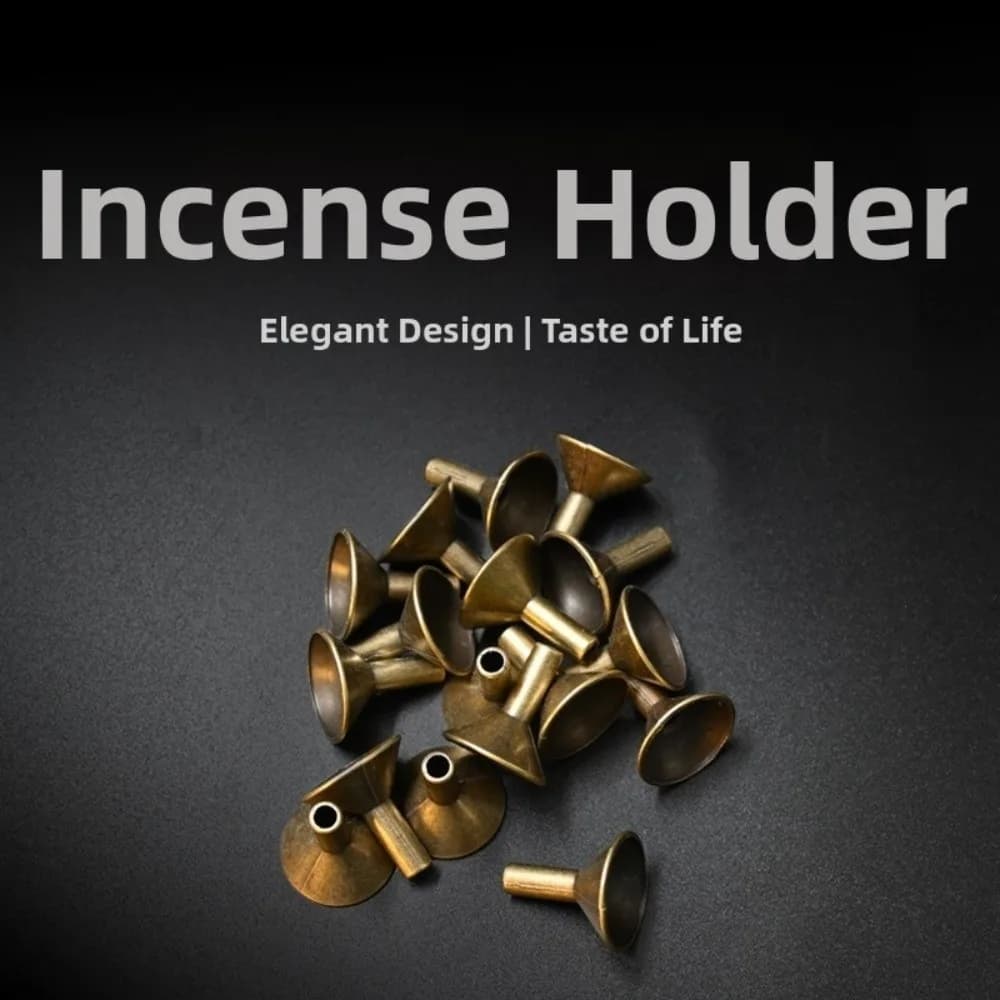 100pcs Alloy Incense Cone Tray 1in Mini Size Incense Stick Rack Backflow Design Funnel Shape Funnel Cone Tray Travel Use