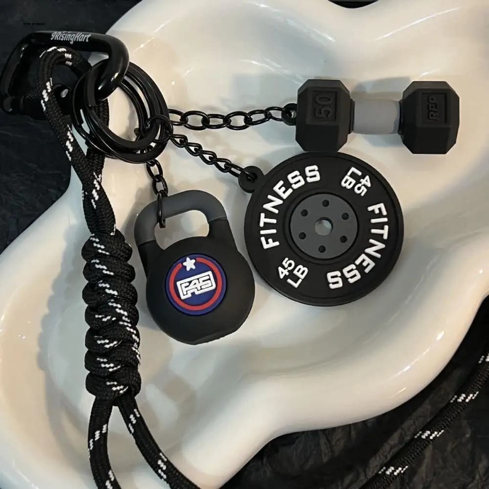 Mini keyring with balance plates with D-shaped buckle Kettlebell Simulation Manubri Keychain Creative Water Cups