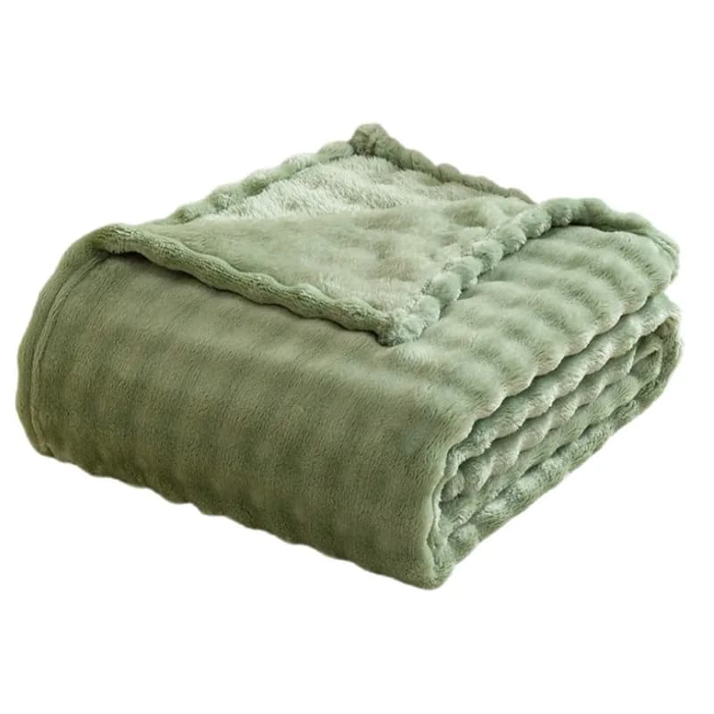 Coperta in pile a bolle verde salvia per divano, coperta super morbida e accogliente per donna, coperta in flanella sfocata regalo di Natale