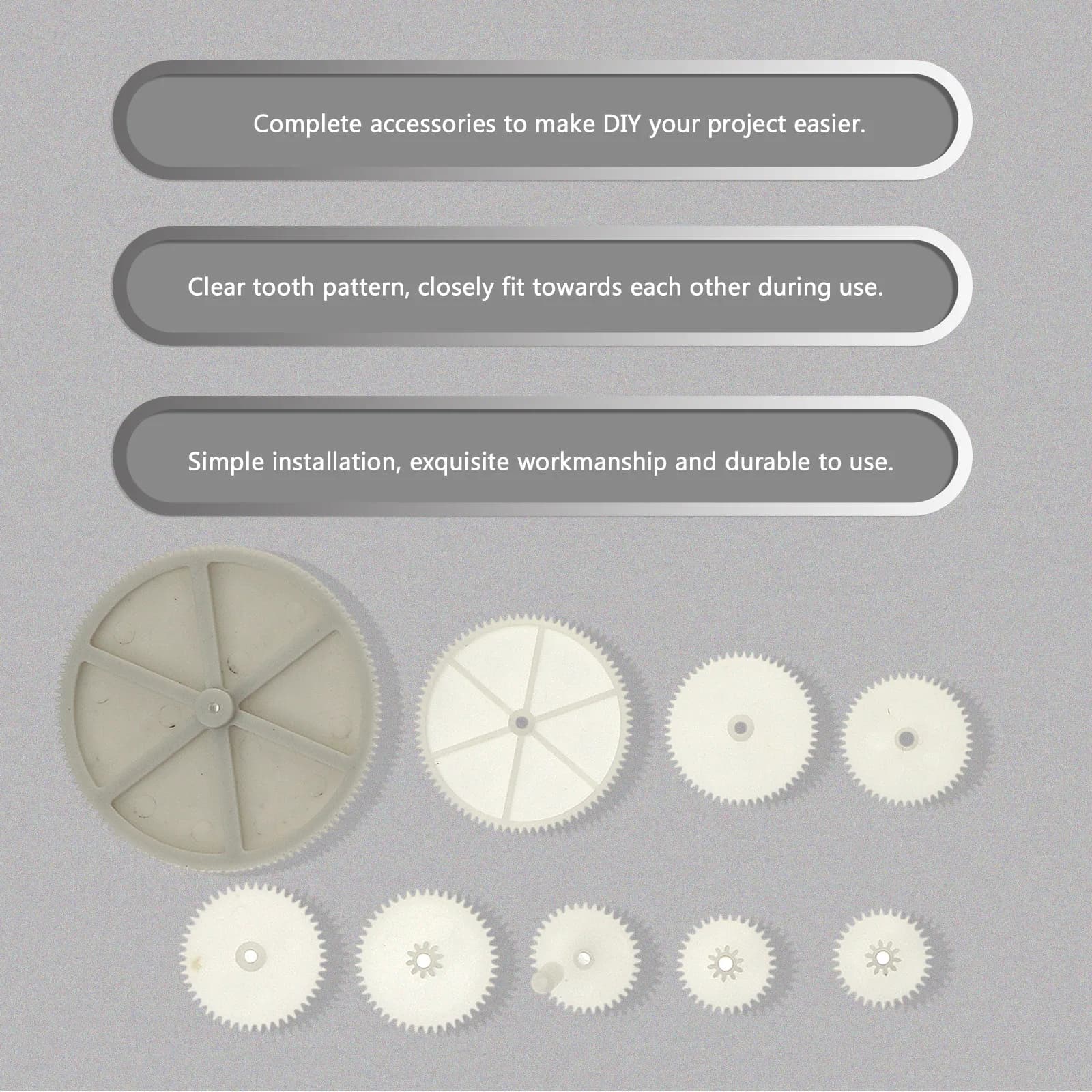 Set di 1 Kit Fai-da-te con Ingranaggi in Plastica, Pulegge e Cinghie per Trasmissione, Accessori per Esperimenti Scientifici di Robotica Educativa