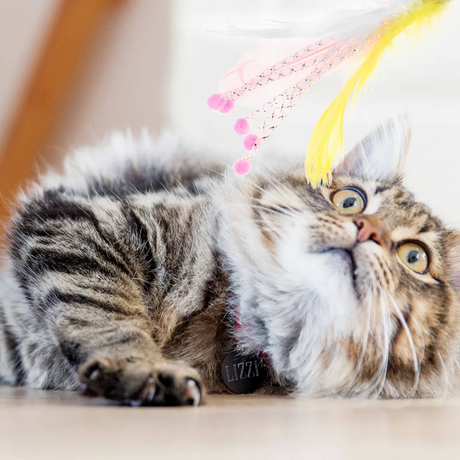 8 Pezzi di Ricambio Morbidi in Piuma per Bacchette Interattive per Gatti, per Maniglie di Porte, Sedie, Tiragraffi, Gioco Interattivo Multifunzionale per Esercizio di Gatti da Interno