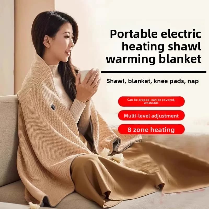 Electric warm-up blanket, heating shawl, graphene USB removable and washable, nap cover legs, home dormitory, outdoor wear
