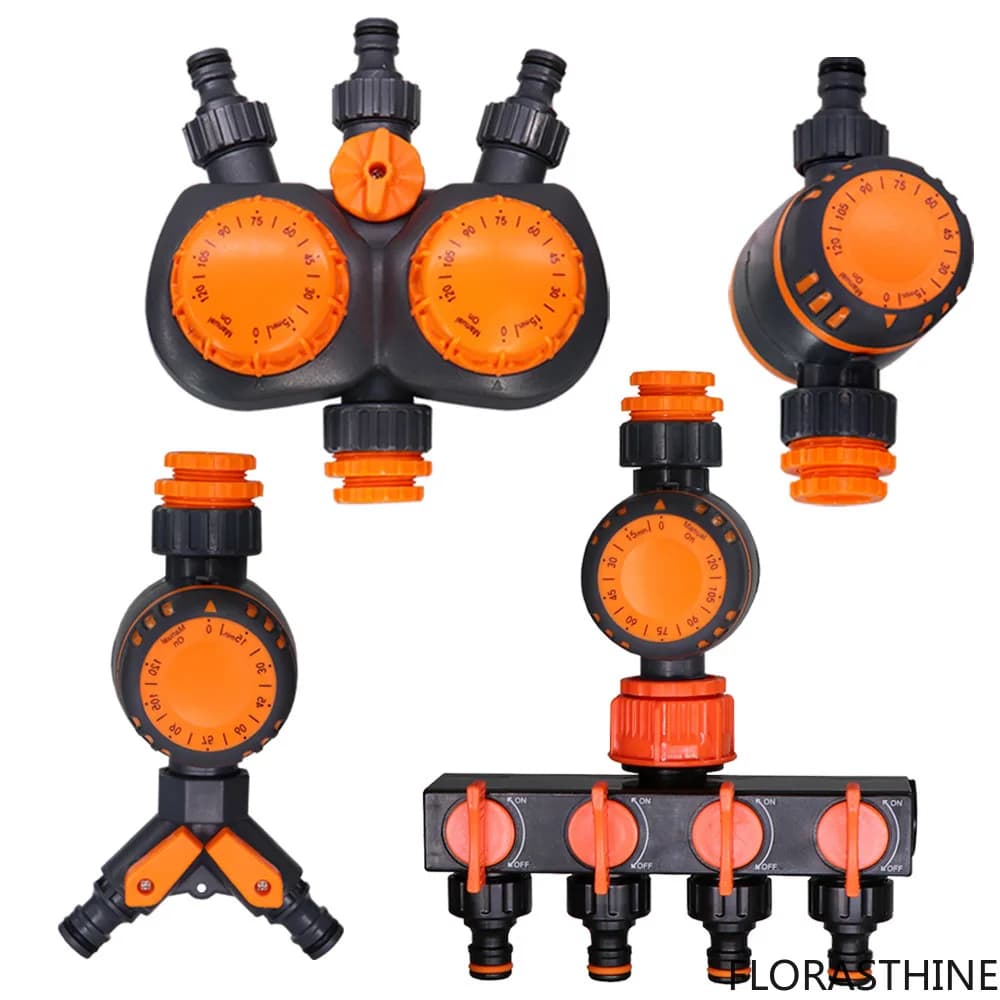 1/2" 3/4" 1" Mechanical Timer 120 Minutes Manual Controller 16mm Hose Connection Port Garden Irrigation Timing Watering Tool