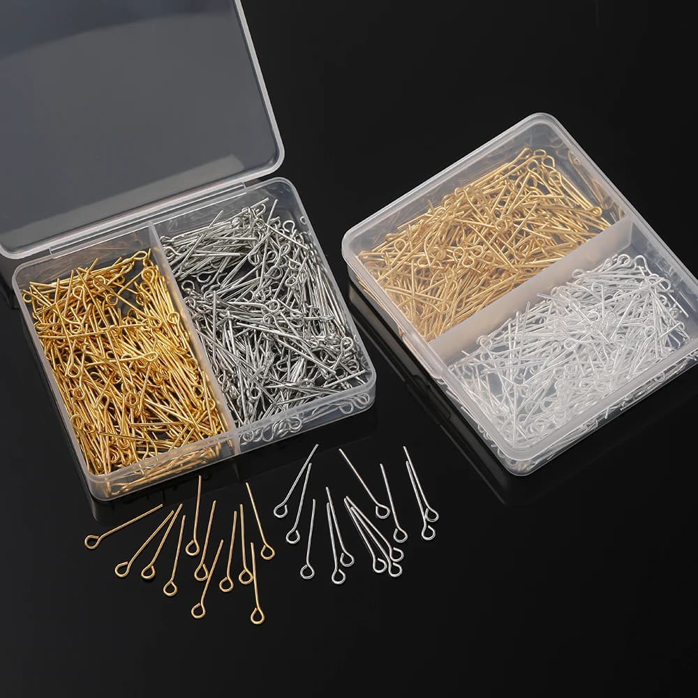 400 pcs/box Flat-headed pins / 20 mm ball, connectors for earrings, bracelets, pendants, jewelry creation accessories