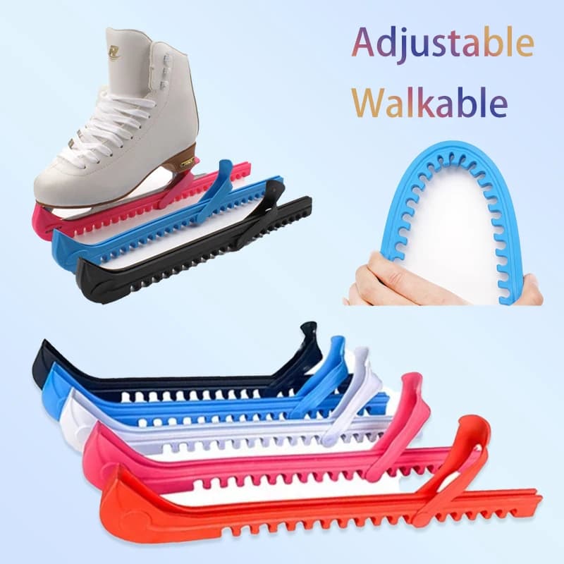 Walkable Ice Hockey Figure Skate Blade Covers Adjustable Ice Skate Blade Guards Prevent Puncture Scalable Skating Guard 1 Pair