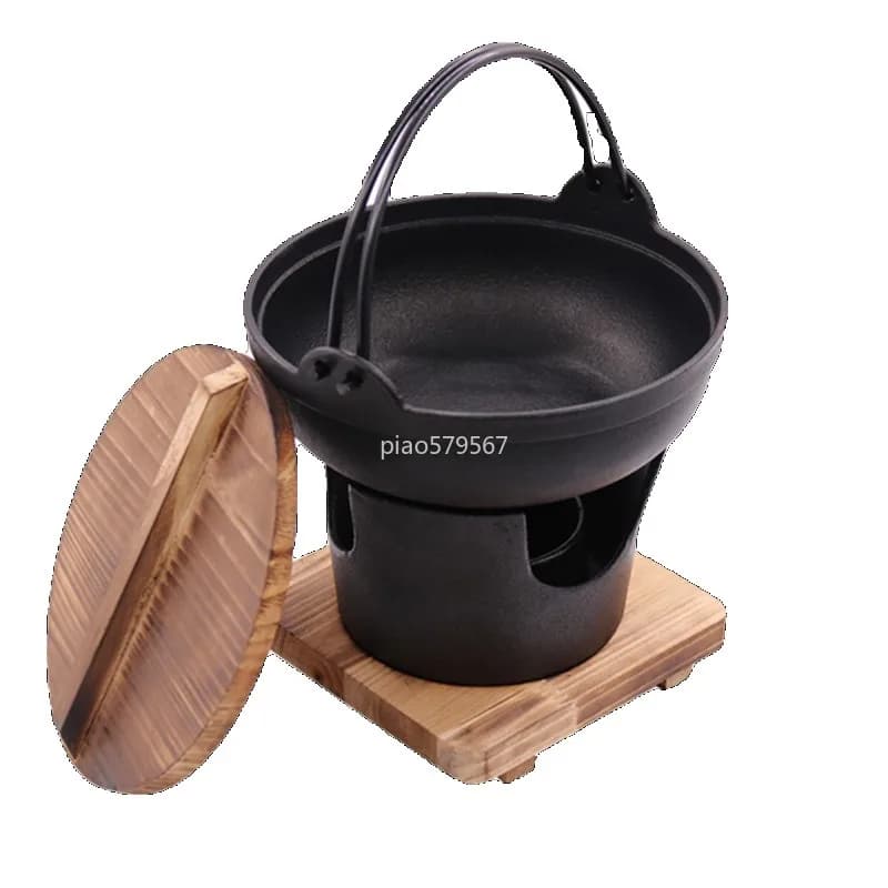 Japanese-style Sukiki pot, pot set, cast iron non-stick saucepan, hanging pot, charcoal enclosed oven, barbecue oven outdoor