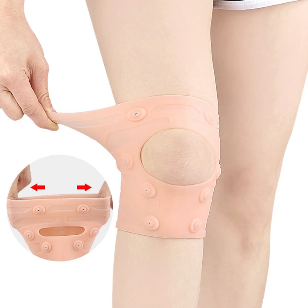 1 Pezzo Ginocchiera in Silicone, Supporto Magnetico a Compressione per Ginocchio, Ginocchiera Spessa con Protezione Rotula, Protezione Sportiva per Ginocchio e Gomito