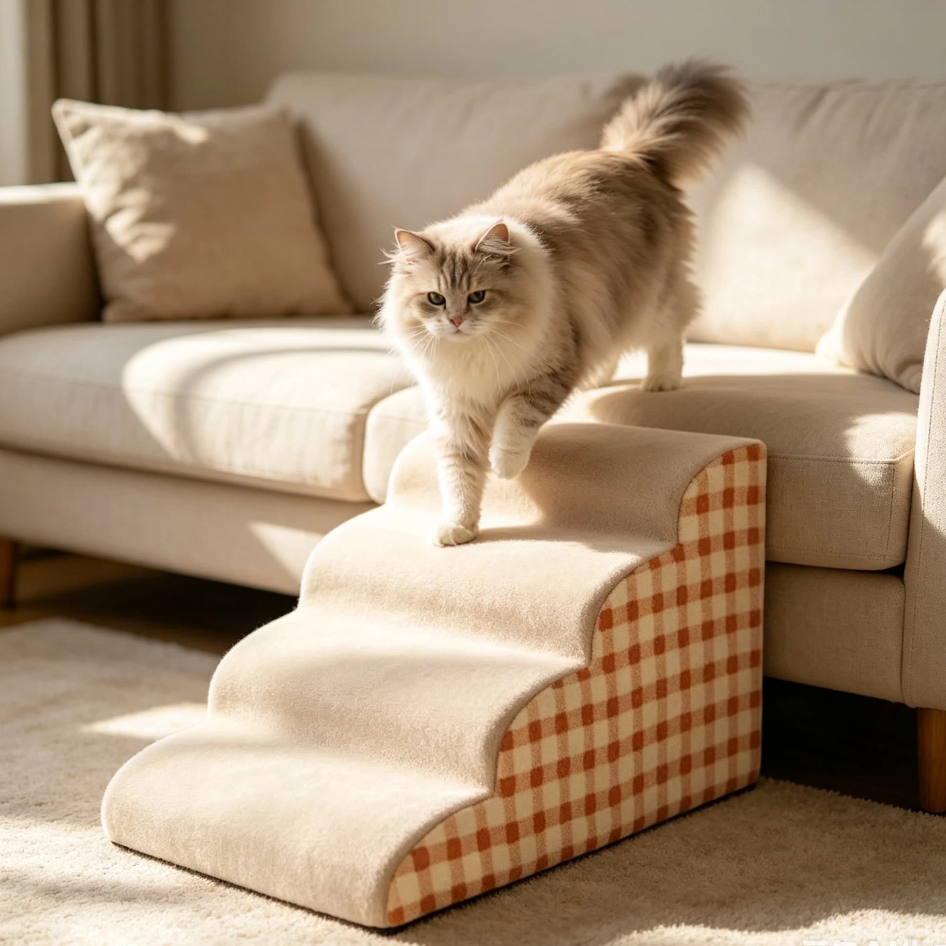 2/3/4 Steps High Density Foam Dog Secure Stairs Ramps Non-Slip Pet Steps for Older Dogs Pet with Joint Pain Sofa Bed Ladder Home