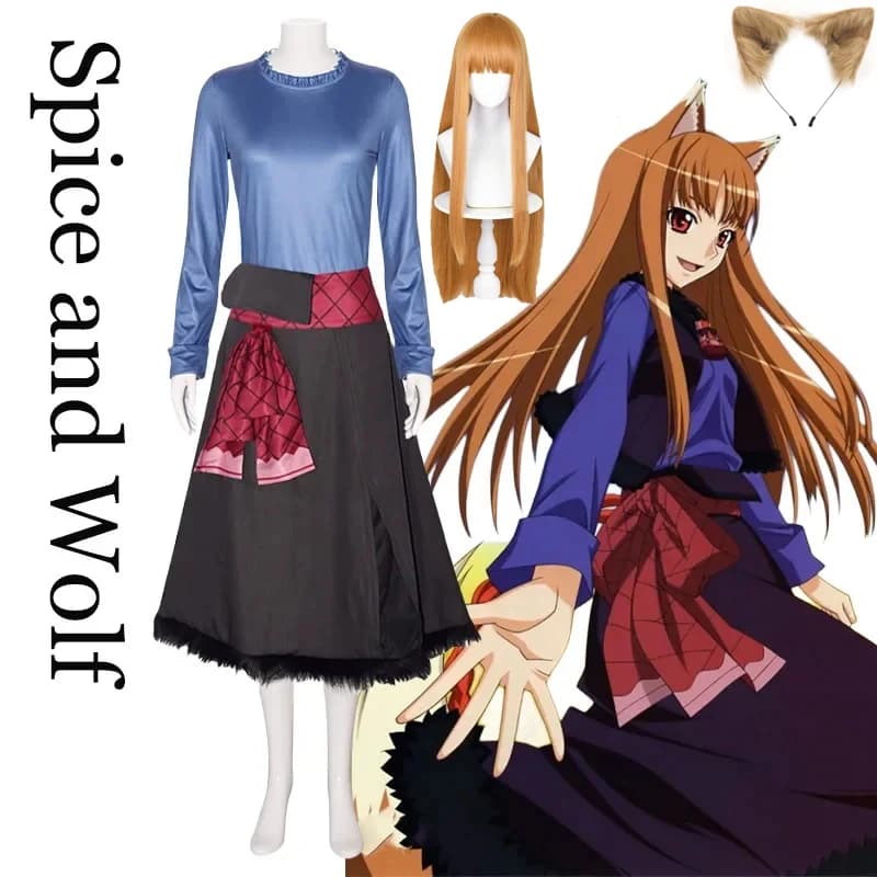 Costume Cosplay Holo Anime Spice and Wolf, Abiti Cosplay Holo, Uniforme per Halloween e Carnevale, Costumi per Donne Adulte