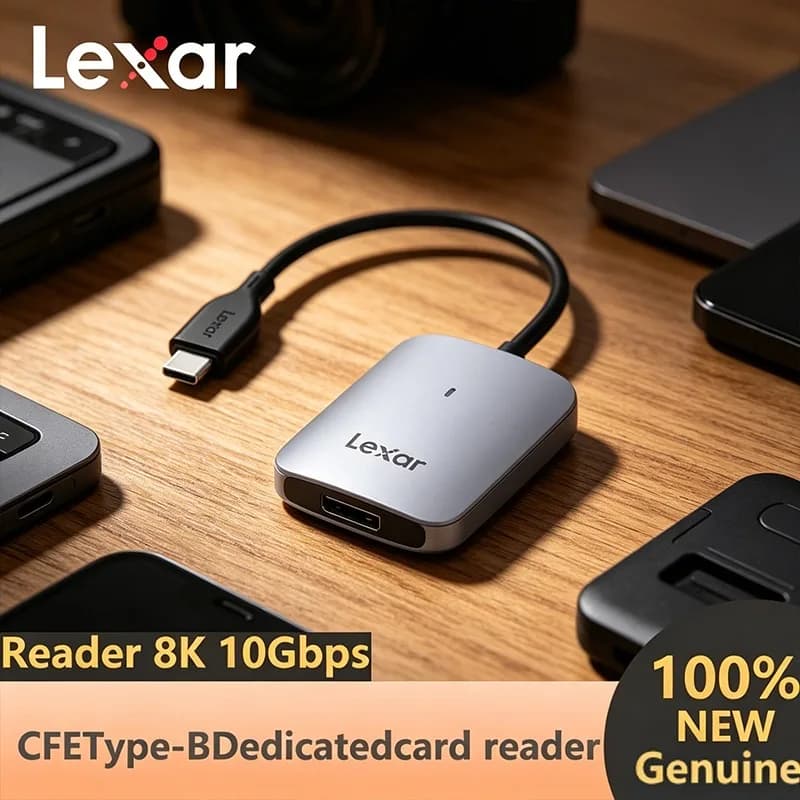 Lexar CFexpress Type A Reader, USB 3.2 Gen 2, Type-C & USB-A Dual Interface, Portable High-speed CFe A Memory Card Reader
