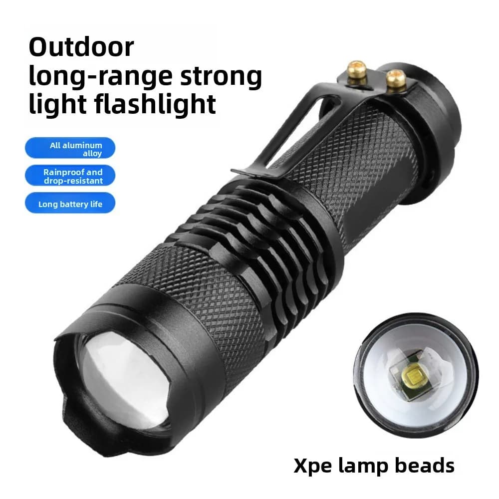 Torcia LED Mini SK68 zoomabile - Lampadina XPE portatile 3 modalità AA Formato 5 Torcia portatile super luminosa alimentata a batteria