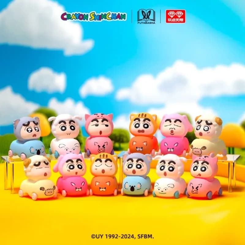 Crayon Shin-chan Anime Figure Animal Car Series Blind Box Toy Stacking Model Toy Doll Collection Ornament Gifts