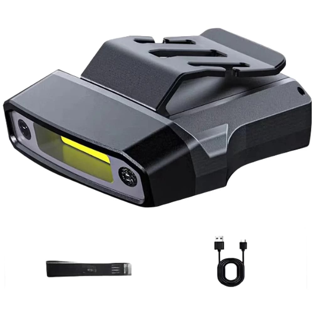 Lampada frontale impermeabile ricaricabile con sensore di movimento, luce LED COB da 800mAh per pesca, corsa, campeggio, attrezzatura da esterno