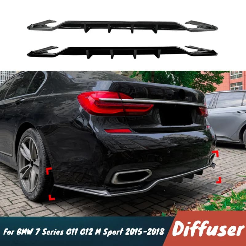 For BMW 7 Series G11 G12 M Sport 2015-2018 Car Rear Bumper Diffuser Spoiler Splitter Body Kit Exterior Tuning Accessories