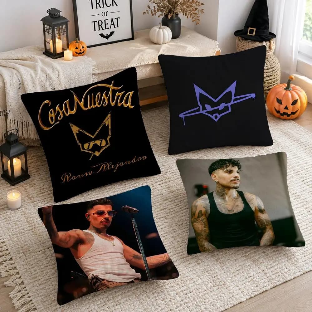 Rapper Singer R-rauw Alejandro Cushion Cover Plush Decorative Pillow Case With Hidden Zipper Cutecore Room Decor For Home