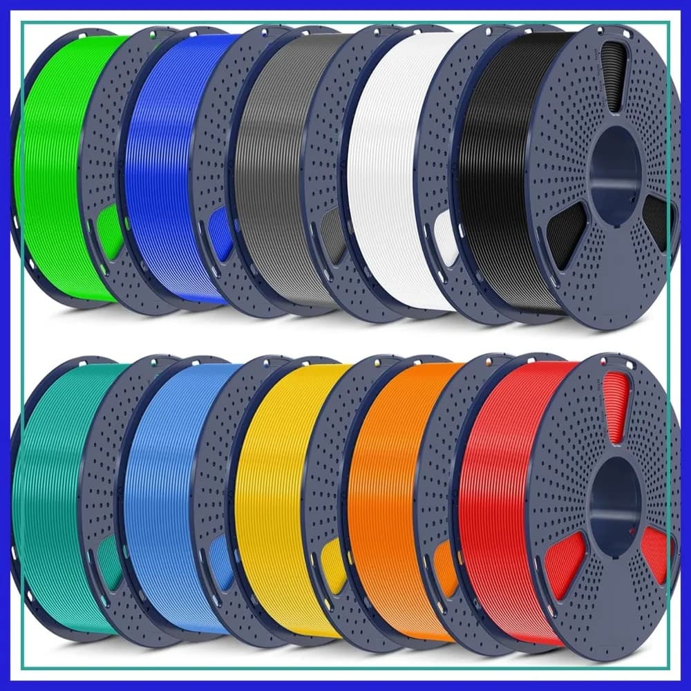 Filamento PLA+ 10KG, Bobina da 1,75mm, 10 Colori, Avvolgimento Preciso per la Maggior Parte delle Stampanti 3D