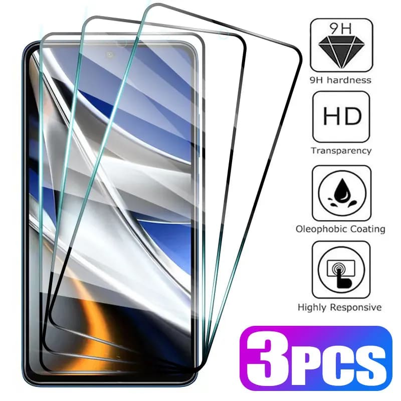 3PCS Vetro Temperato per Poco X3 Pro NFC X4 X5 X6 5G M3 M4 M5 Protezioni Dello Schermo Per Xiaomi POCO F3 F4 GT F5 Pro vetro protettivo