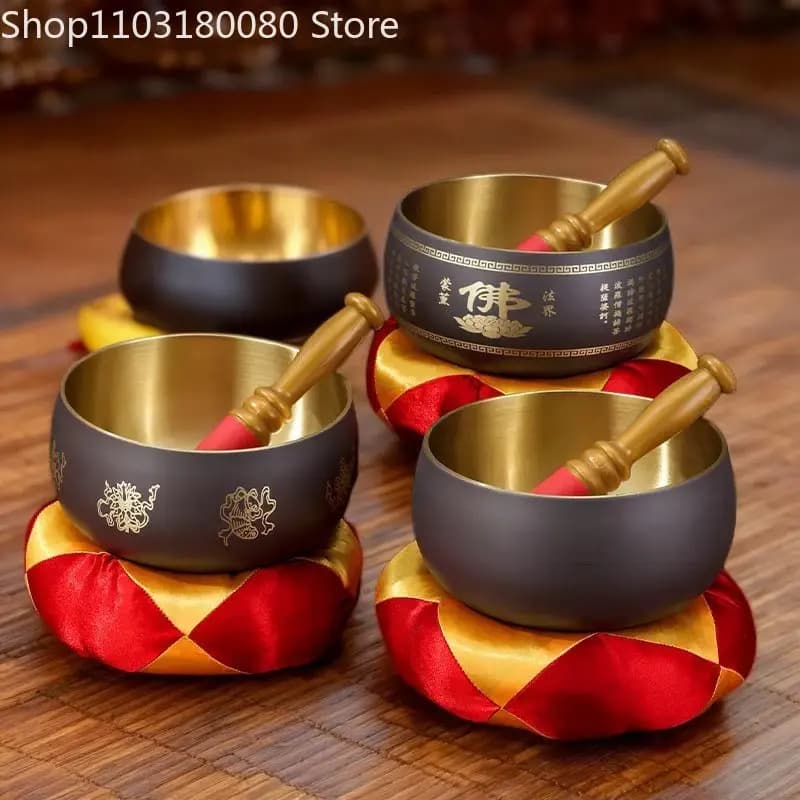 Japanese-style copper chime Brass Heart Sutra Singing Bowl Yoga meditation Monk's alms bowl