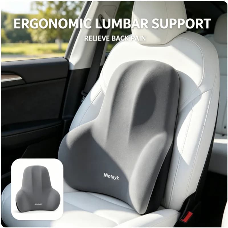 2 Cuscini Ergonomici in Memory Foam per Supporto Lombare, per Auto, Ufficio, Sedia da Gaming, Sollievo dal Dolore alla Schiena, Traspiranti