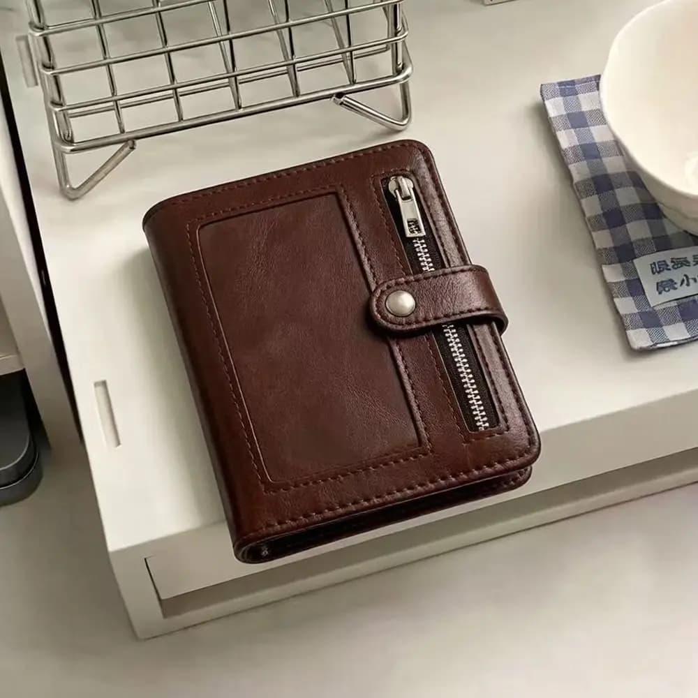 Multi-functional PU Leather Binder Notebook 5-Ring Loose-Leaf with Photo Window Pocket Journal Detachable Note Pad School Office