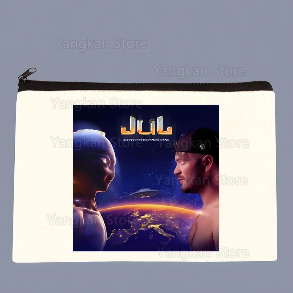 Rapper Jul Rien JUL Tchikita Stampa Borsa per il trucco Borsa da viaggio per articoli da toeletta Organizer Borse per cosmetici con cerniera in tela femminile Miglior regalo