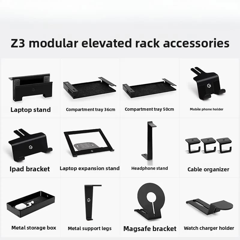 Z3 Modular Monitor Support Multifunctional Desk Organizer Phone Support Adjustable Tablet and Earphone dock Home Office Accessories