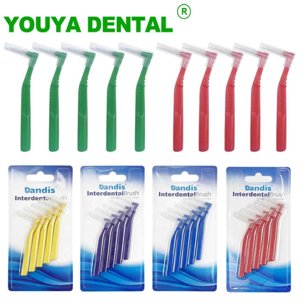 10 pieces of L-Pull-shaped interdental brushes between teeth dental toothbrush orthodontic tooth whitening tools for oral hygiene