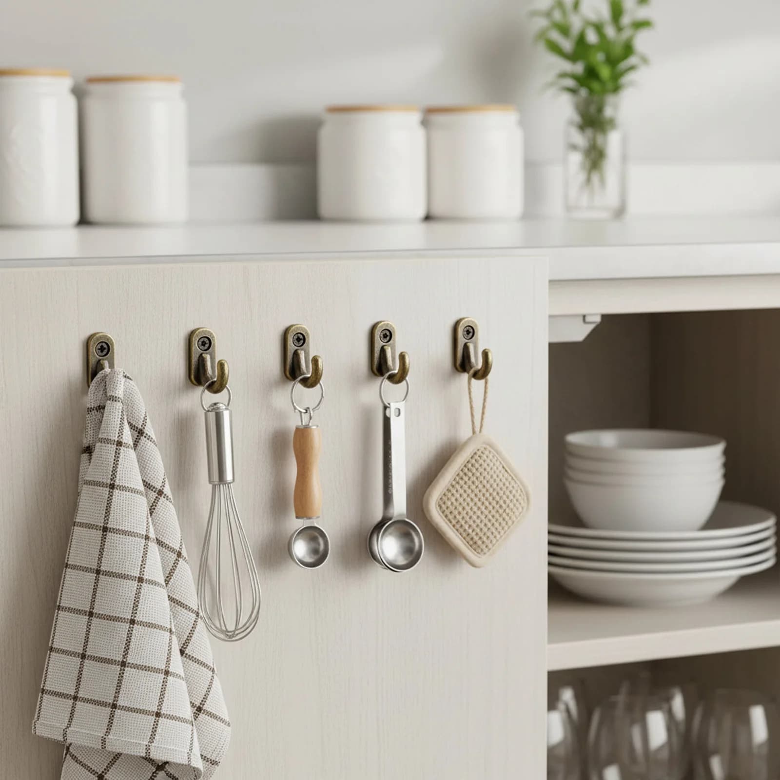 Closet Storage Wall Hook Heavy Duty Metal Coat Hanger Gold Plated Hanging Pegs for Kitchen Bathroom Home Organization Durable